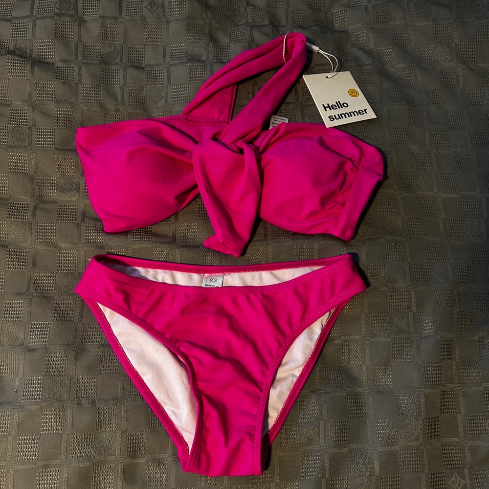 Swimsuit hot pink, size M